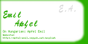 emil apfel business card